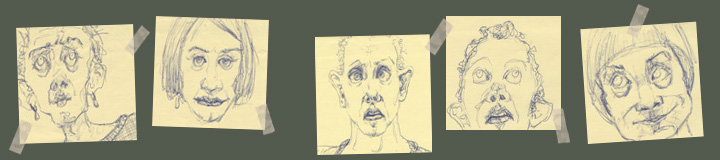 schetsjes op Post-it's